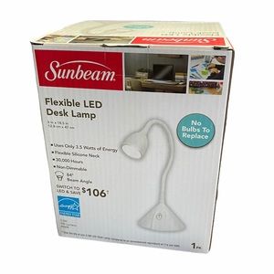 Sunbeam White LED Flexible Mini Desktop Lamp